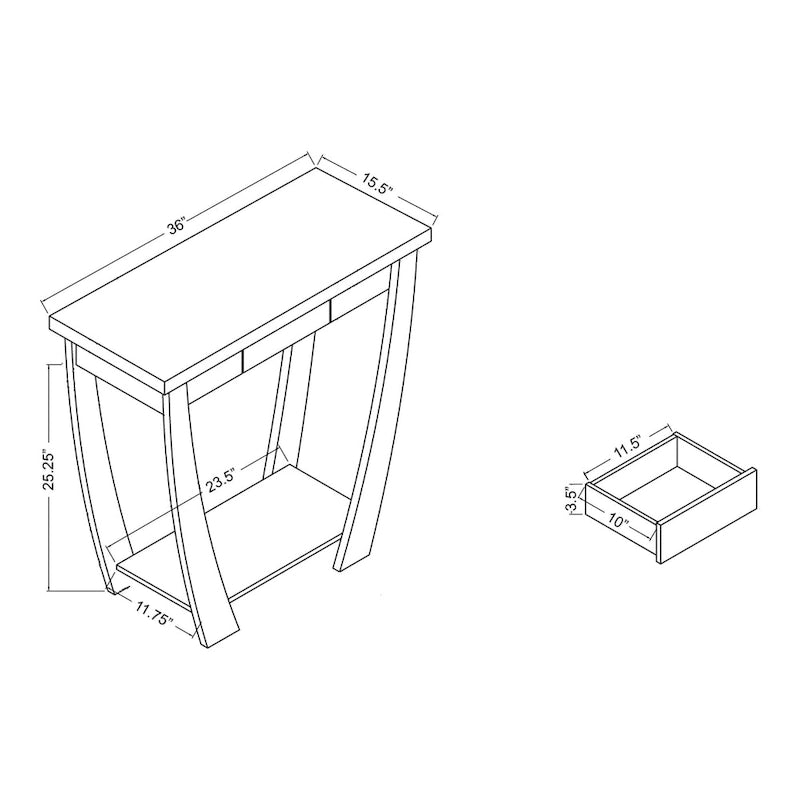 Modern Console Table with Drawer and Shelf