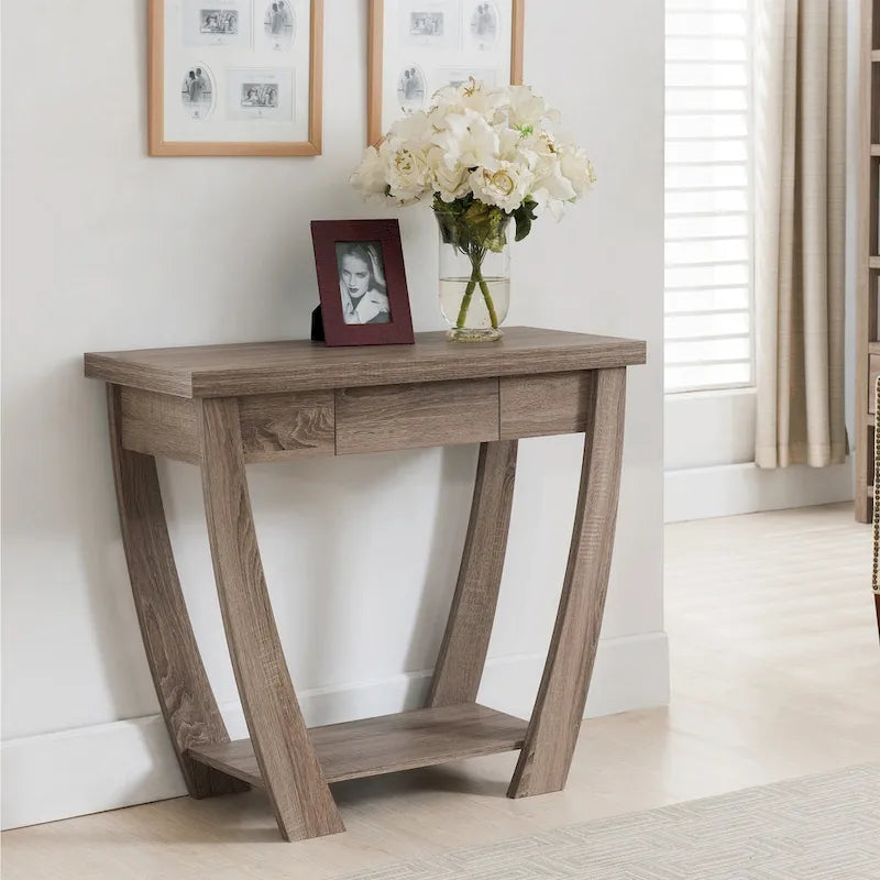Modern Console Table with Drawer and Shelf