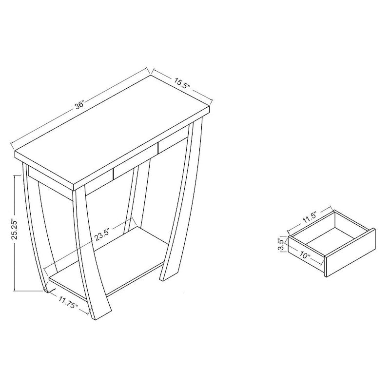 Modern Console Table with Drawer and Shelf