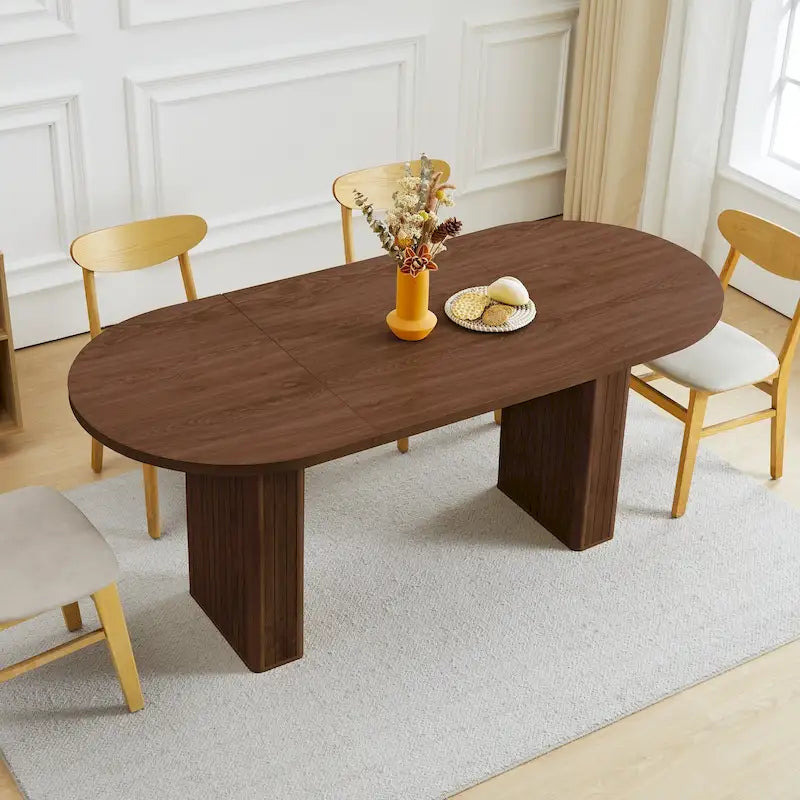 Table à manger ovale en bois – 4 à 6 places