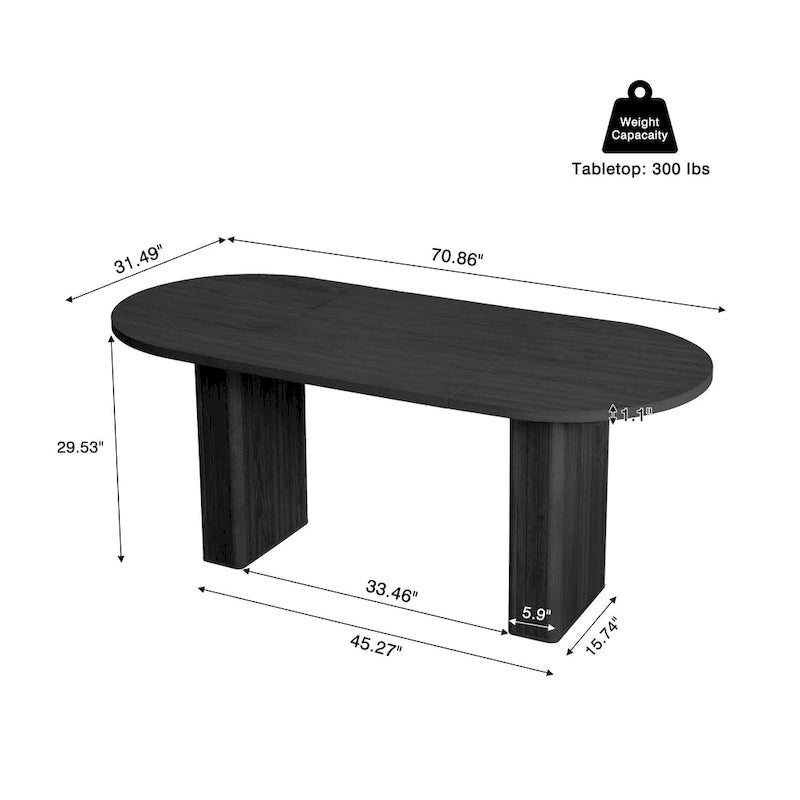 Oval Wood Dining Table – Seats 4-6