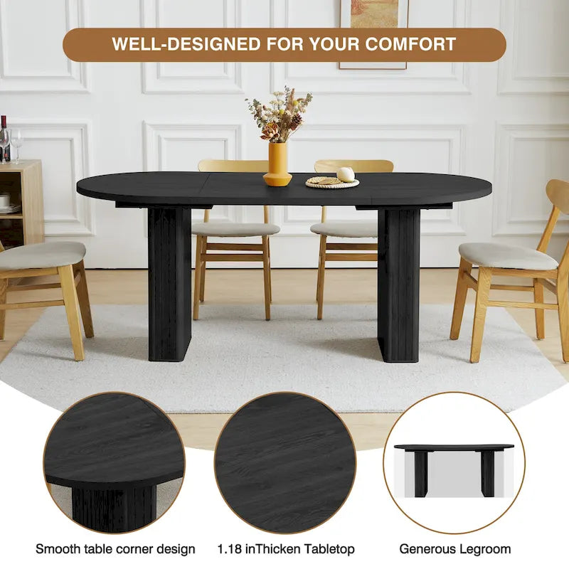 Oval Wood Dining Table – Seats 4-6