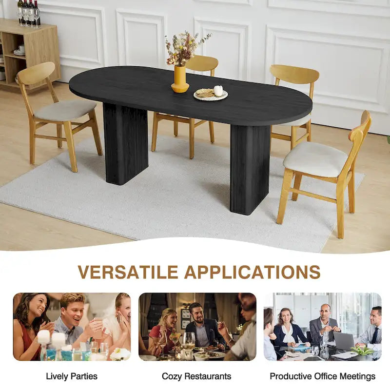 Oval Wood Dining Table – Seats 4-6