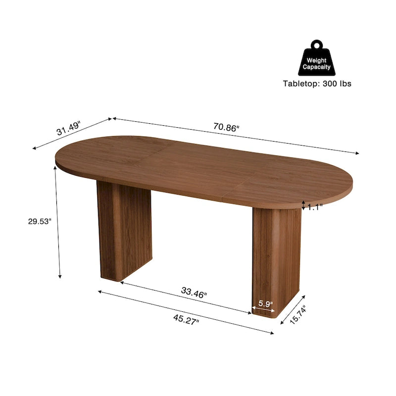 Oval Wood Dining Table – Seats 4-6