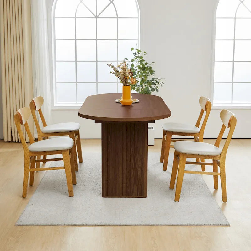 Oval Wood Dining Table – Seats 4-6