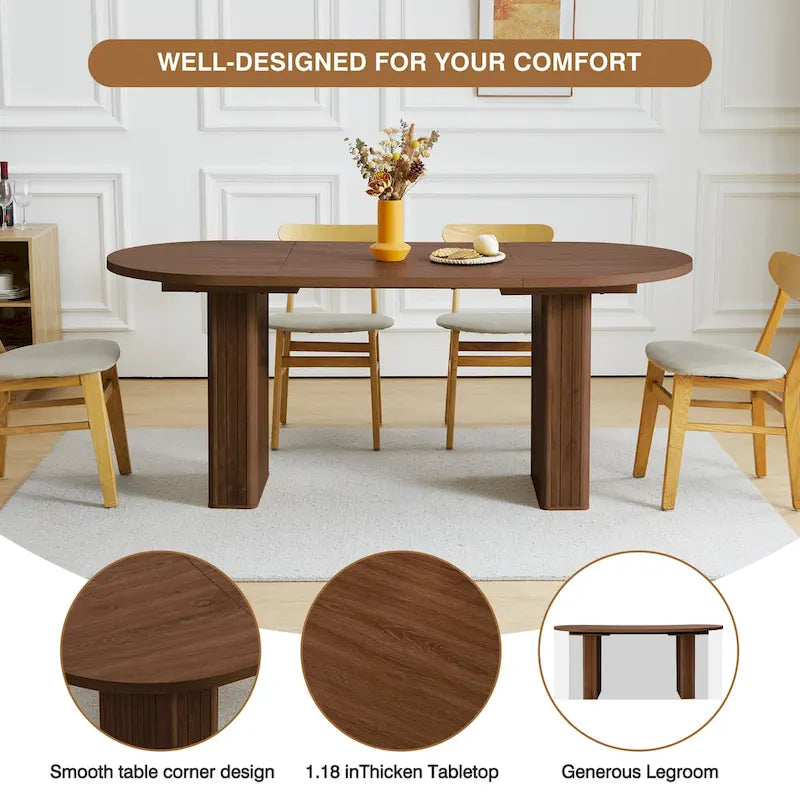 Oval Wood Dining Table – Seats 4-6