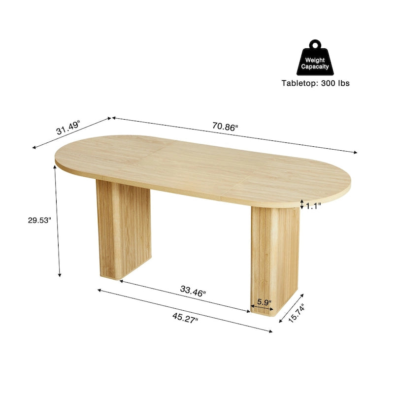 Oval Wood Dining Table – Seats 4-6