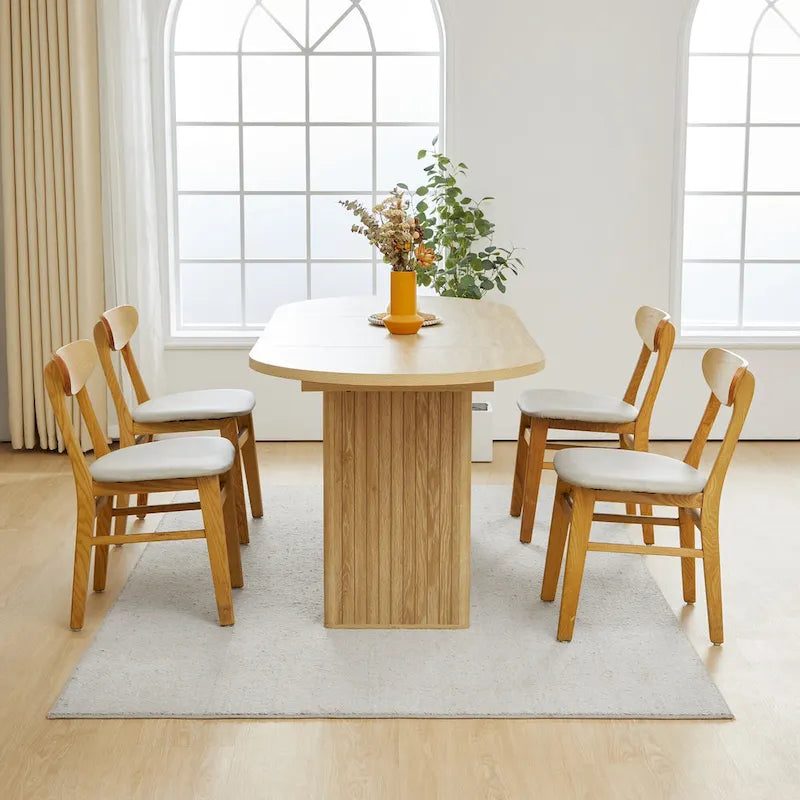 Oval Wood Dining Table – Seats 4-6