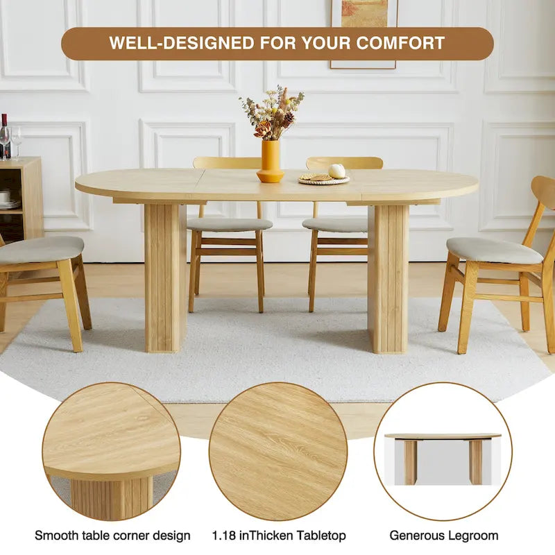 Oval Wood Dining Table – Seats 4-6