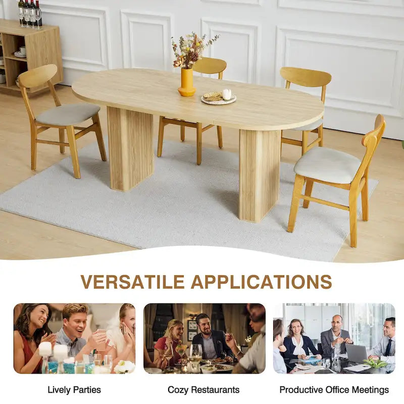 Oval Wood Dining Table – Seats 4-6