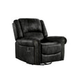Microfiber Swivel Glider Recliner with Nailhead Trim and Rolled Arms