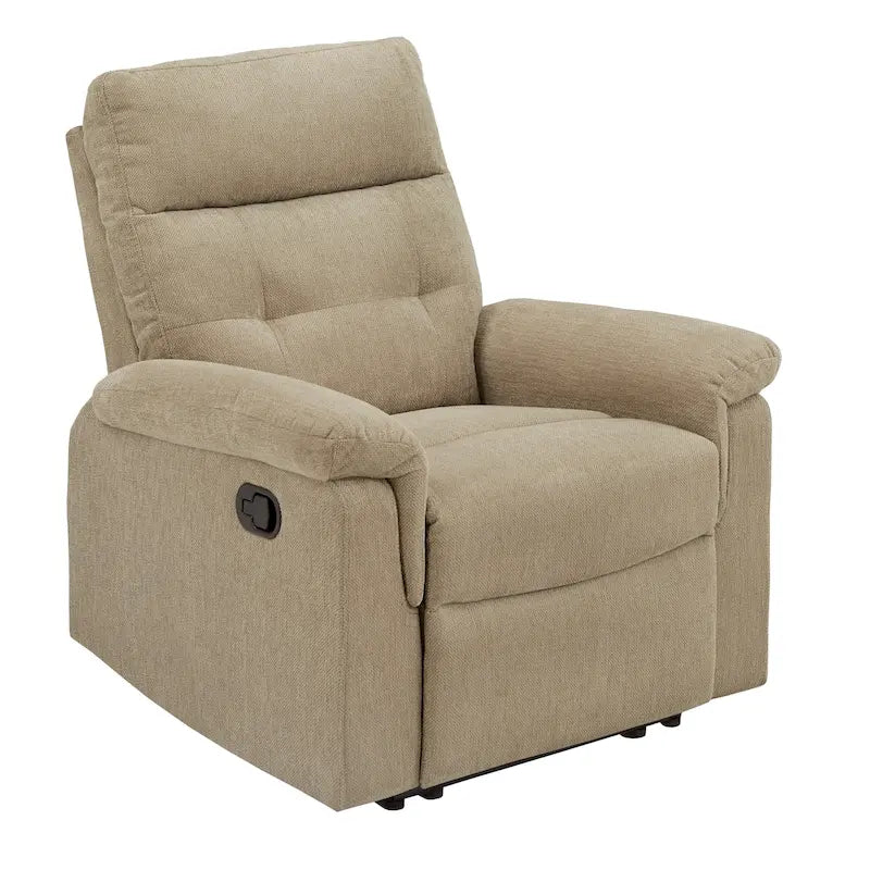 Chenille Fabric Manual Recliner Chair with Padded Chaise | 33.75" W × 36.5" D × 39.5" H