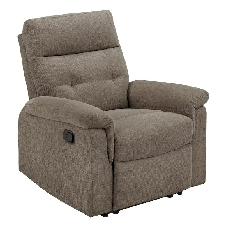 Chenille Fabric Manual Recliner Chair with Padded Chaise | 33.75" W × 36.5" D × 39.5" H