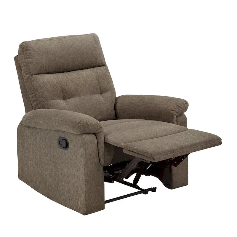 Chenille Fabric Manual Recliner Chair with Padded Chaise | 33.75" W × 36.5" D × 39.5" H