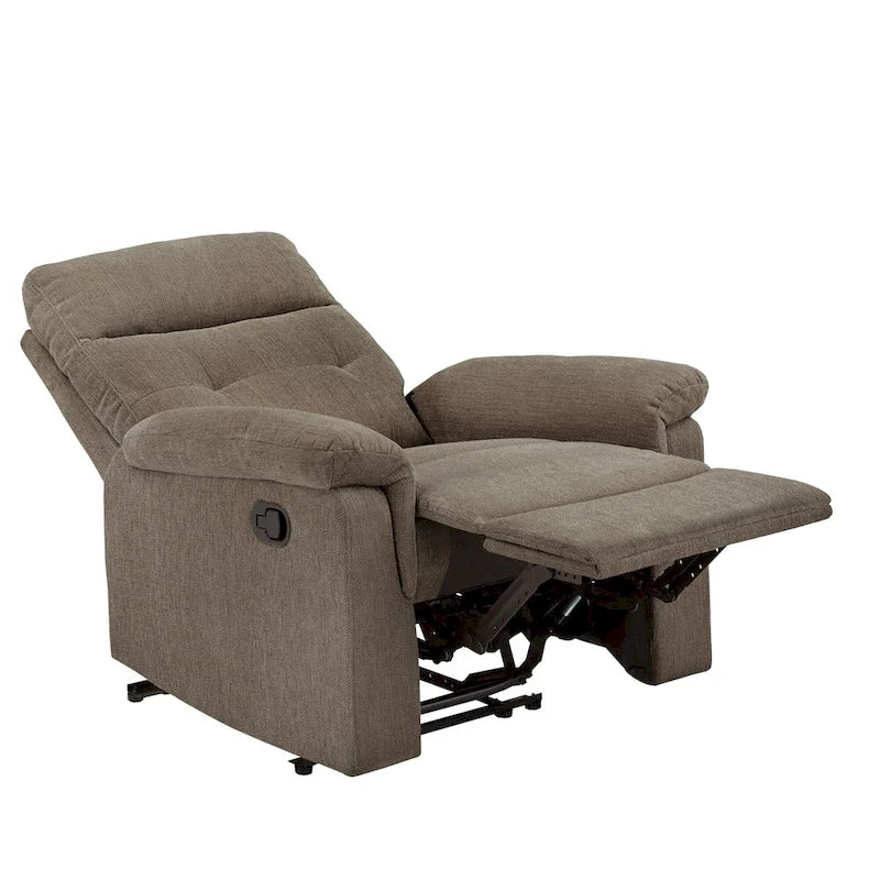 Chenille Fabric Manual Recliner Chair with Padded Chaise | 33.75" W × 36.5" D × 39.5" H