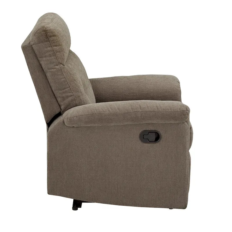 Chenille Fabric Manual Recliner Chair with Padded Chaise | 33.75" W × 36.5" D × 39.5" H