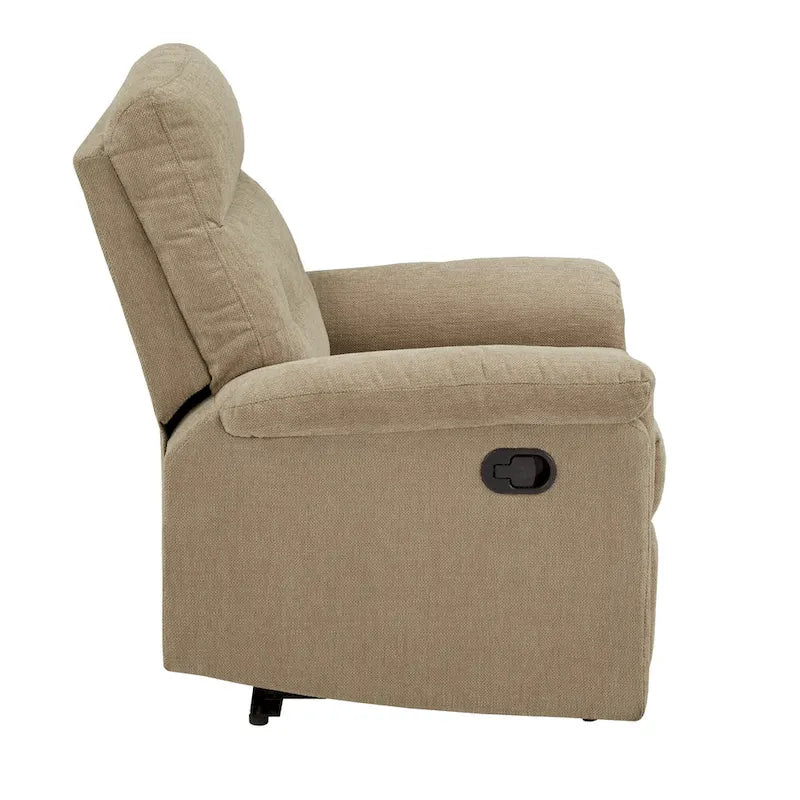 Chenille Fabric Manual Recliner Chair with Padded Chaise | 33.75" W × 36.5" D × 39.5" H