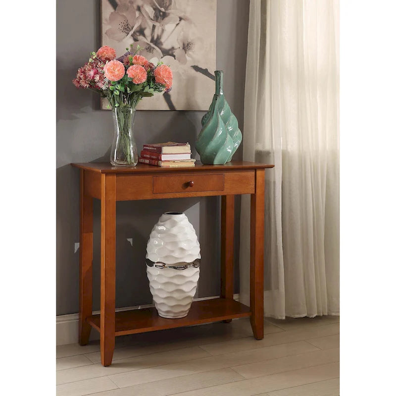 Hall Table with 1 Drawer and 2-Tier Shelving | Entryway Console Table
