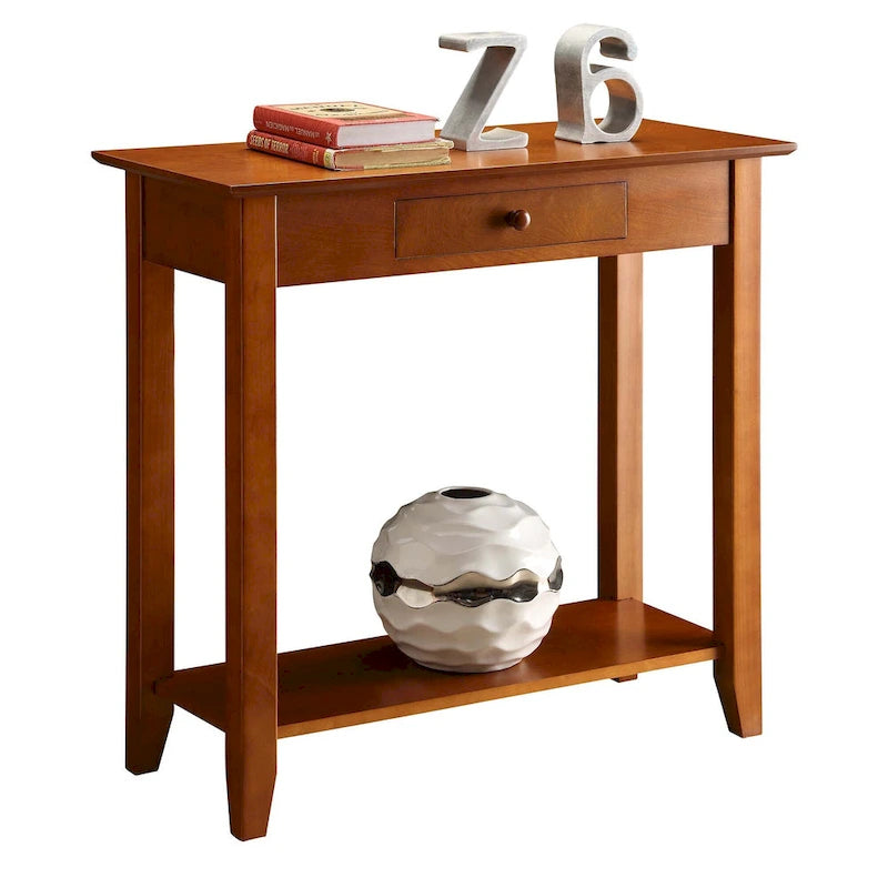 Hall Table with 1 Drawer and 2-Tier Shelving | Entryway Console Table