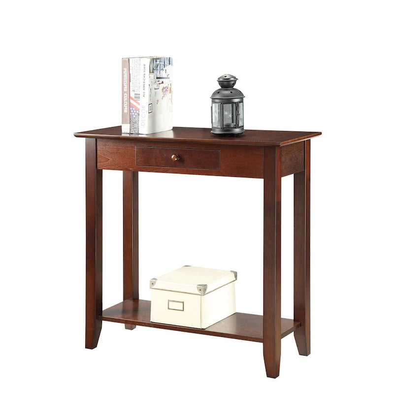 Hall Table with 1 Drawer and 2-Tier Shelving | Entryway Console Table