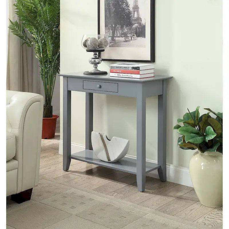 Hall Table with 1 Drawer and 2-Tier Shelving | Entryway Console Table