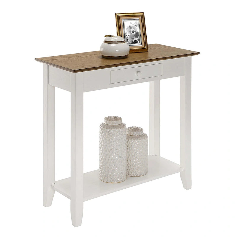 Hall Table with 1 Drawer and 2-Tier Shelving | Entryway Console Table