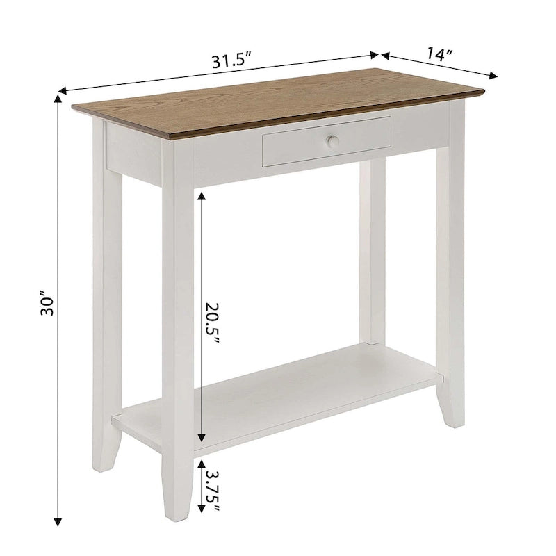Hall Table with 1 Drawer and 2-Tier Shelving | Entryway Console Table