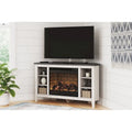 Corner TV Stand with Electric Fireplace Insert | 48" W × 15.75" D × 28.5" H