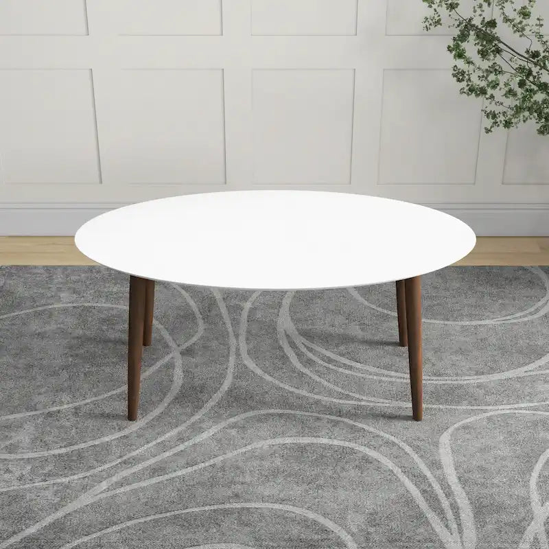 Mid-Century Modern Solid Wood Oval Dining Table with Splayed Tapered Legs