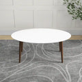 Mid-Century Modern Solid Wood Oval Dining Table with Splayed Tapered Legs