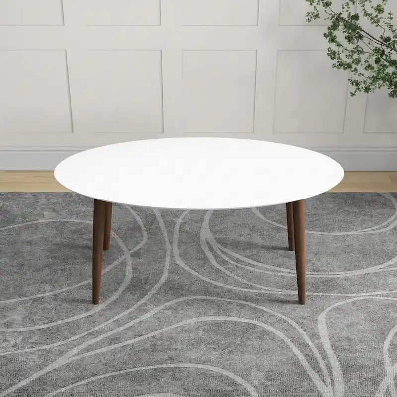 Mid-Century Modern Solid Wood Oval Dining Table with Splayed Tapered Legs