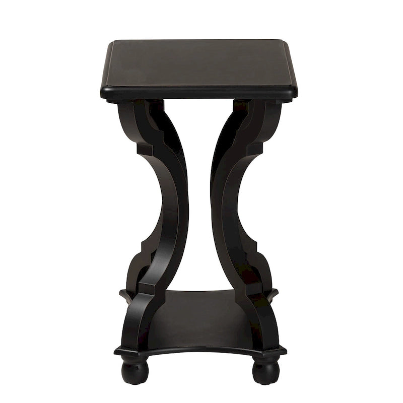 Traditional Wood End Table with Open Shelf