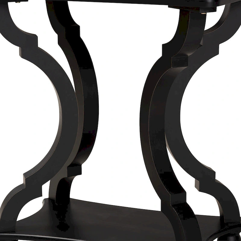 Traditional Wood End Table with Open Shelf
