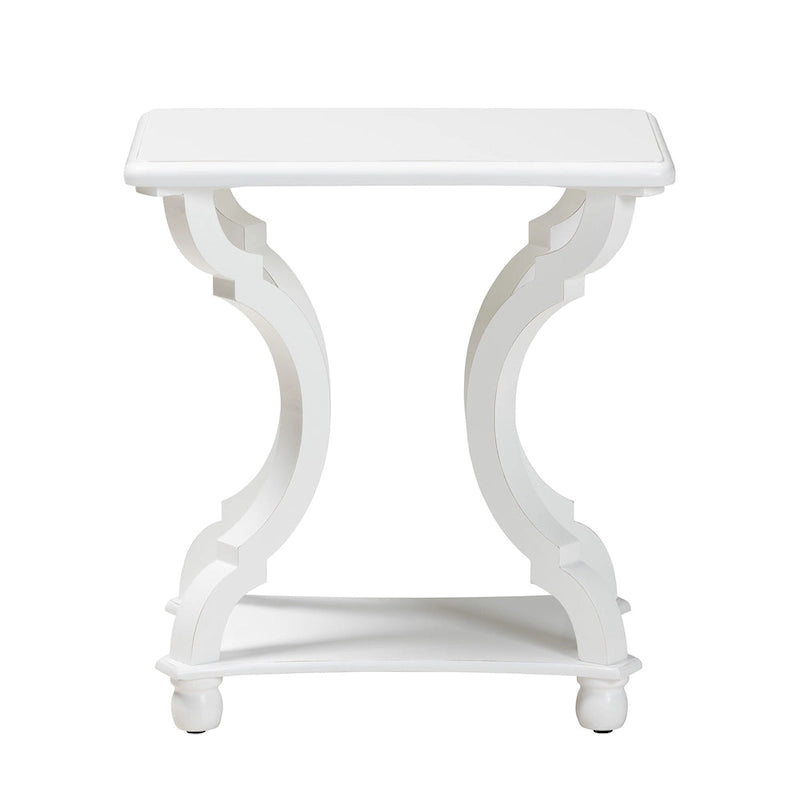Traditional Wood End Table with Open Shelf