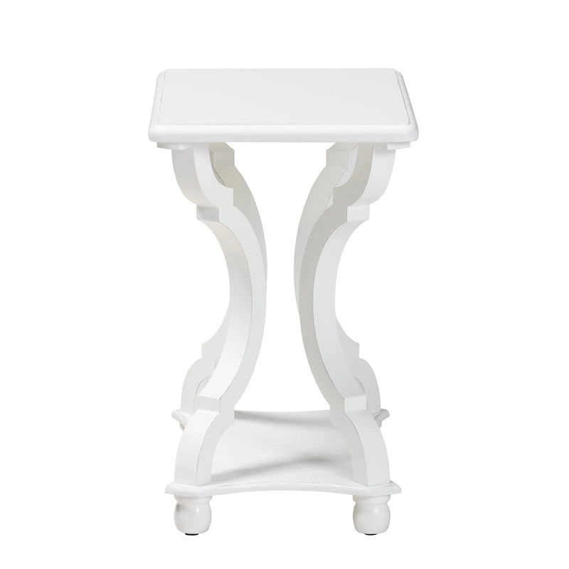 Traditional Wood End Table with Open Shelf