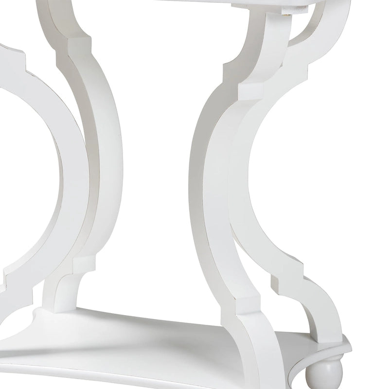 Traditional Wood End Table with Open Shelf