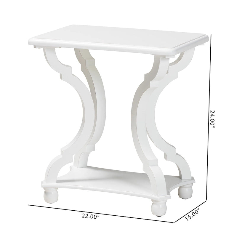Traditional Wood End Table with Open Shelf