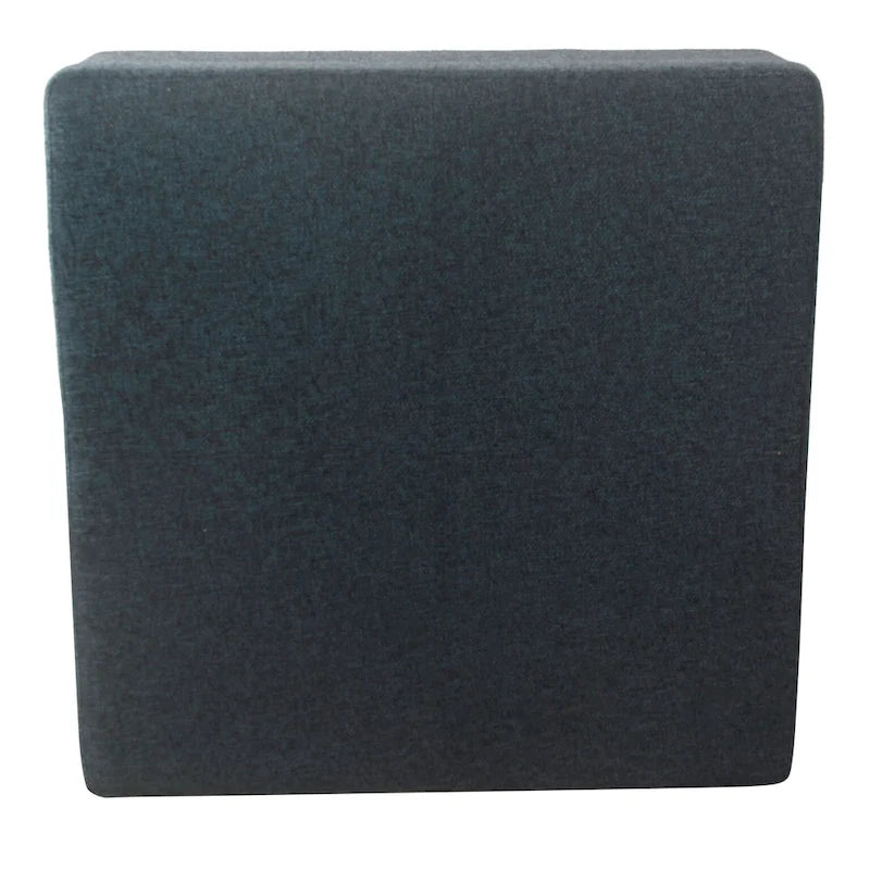 Large Square Storage Ottoman with Hinged Lid and Tapered Wood Legs