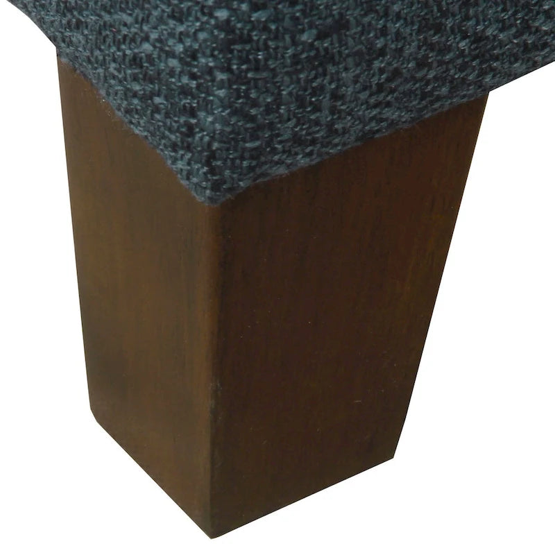 Large Square Storage Ottoman with Hinged Lid and Tapered Wood Legs