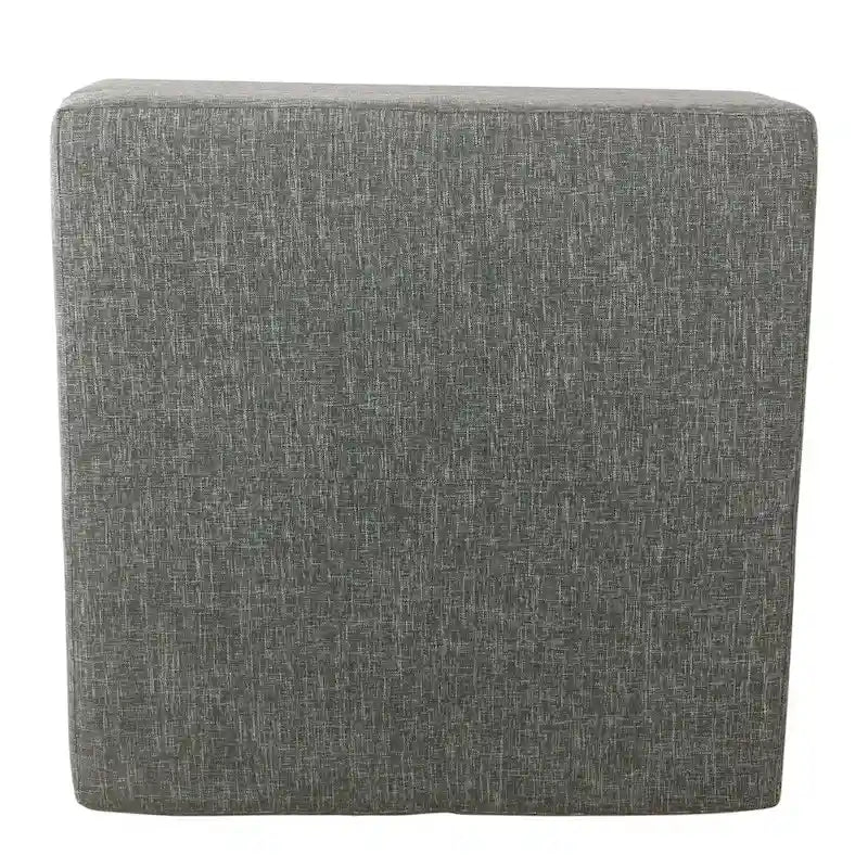 Large Square Storage Ottoman with Hinged Lid and Tapered Wood Legs