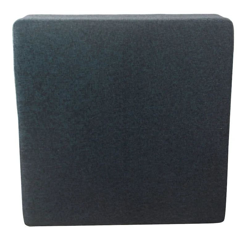 Large Square Storage Ottoman with Hinged Lid and Tapered Wood Legs