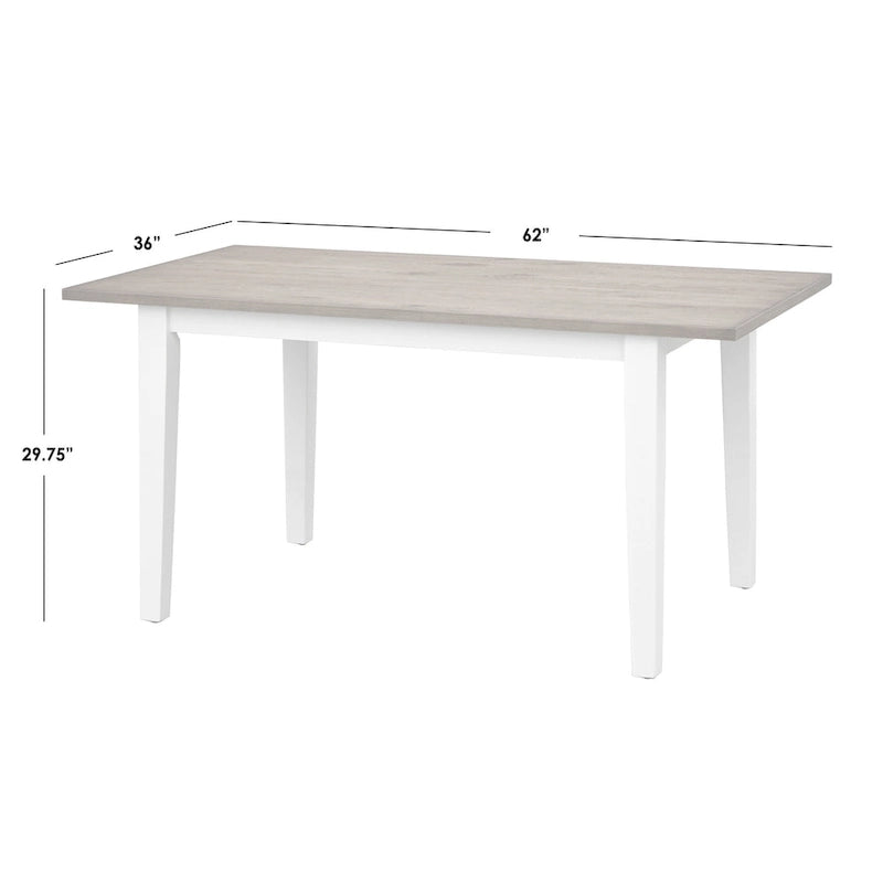 Farmhouse Dining Table with Oak Veneer Top and Solid Wood Legs | Seats 6