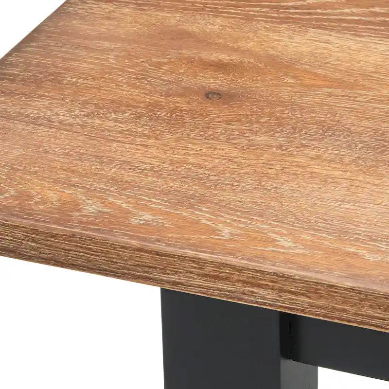 Farmhouse Dining Table with Oak Veneer Top and Solid Wood Legs | Seats 6