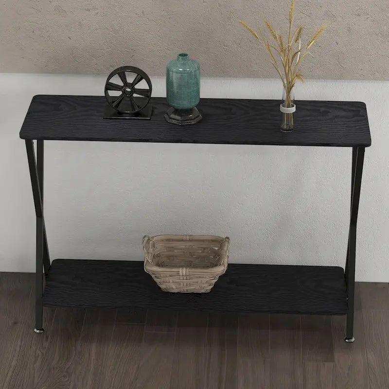 33.5 Table console étroite avec étagère de rangement