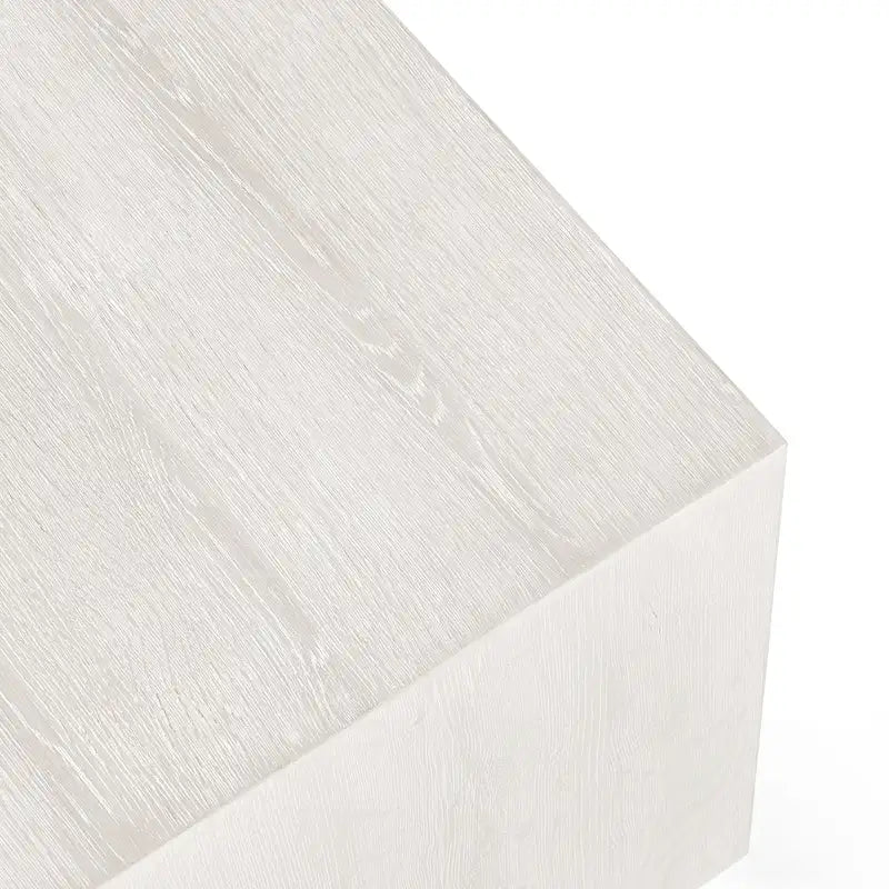 Square Oak Veneer End Table with Plinth Base