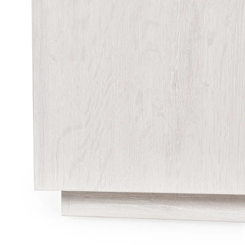 Square Oak Veneer End Table with Plinth Base