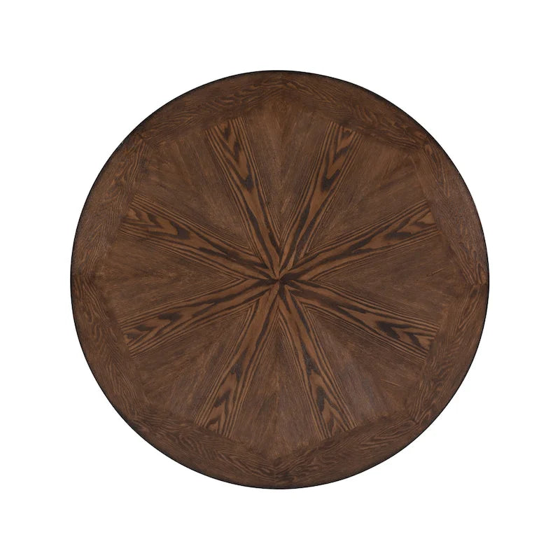 Round Counter Height Dining Table with Metal Legs and Open Storage Shelf