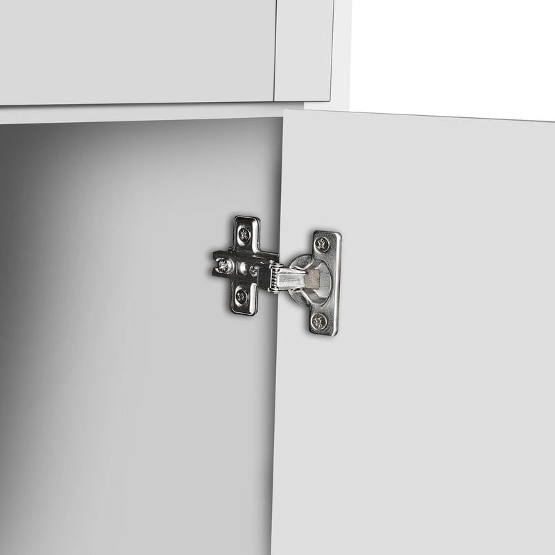 Tall Storage Cabinet with 8 Doors and 4 Shelves, Wall Storage Cabinet for Living Room, Kitchen, Office, Bedroom, Bathroom