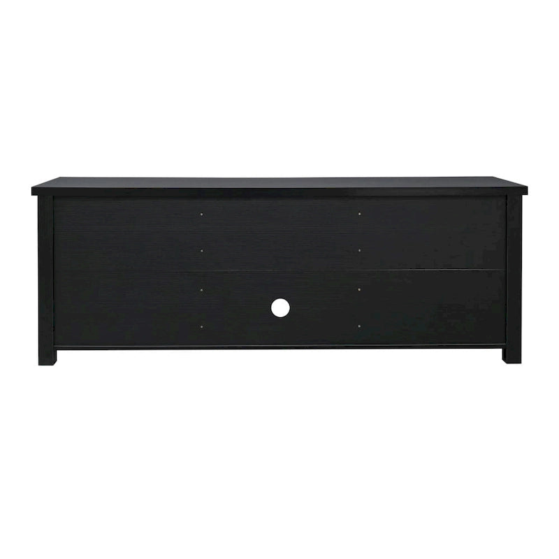 TV Stand with Glass Door Cabinets for TVs up to 80" | Modern Finish