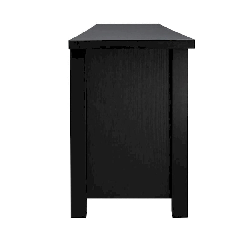 TV Stand with Glass Door Cabinets for TVs up to 80" | Modern Finish